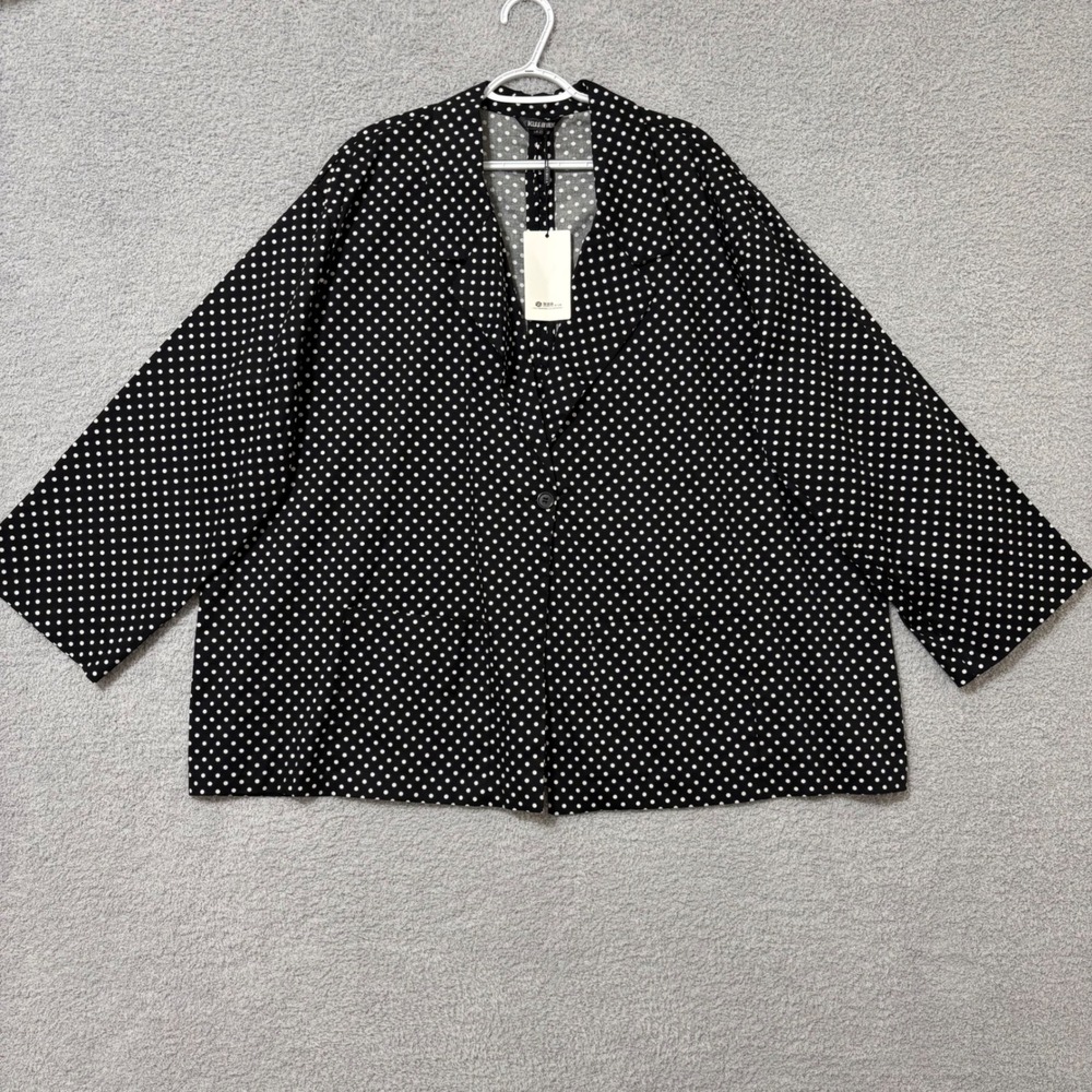 Polka Dot Lightweight Blazer Cotton Stretch Jacket Casual‎ Layering Top Size 22